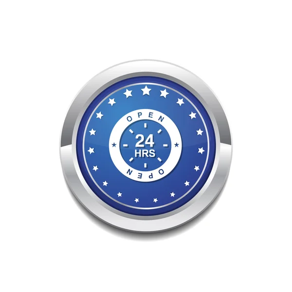 24 Stunden offenes Icon Design — Stockvektor