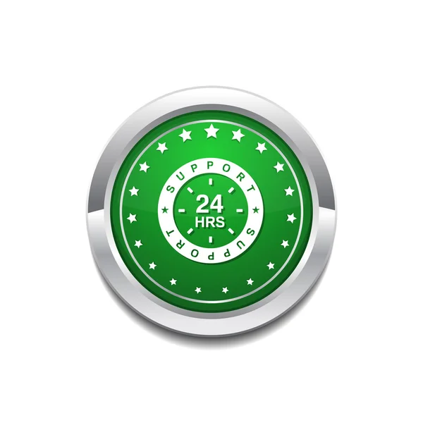 24 Horas de Apoyo Icono de Diseño — Vector de stock