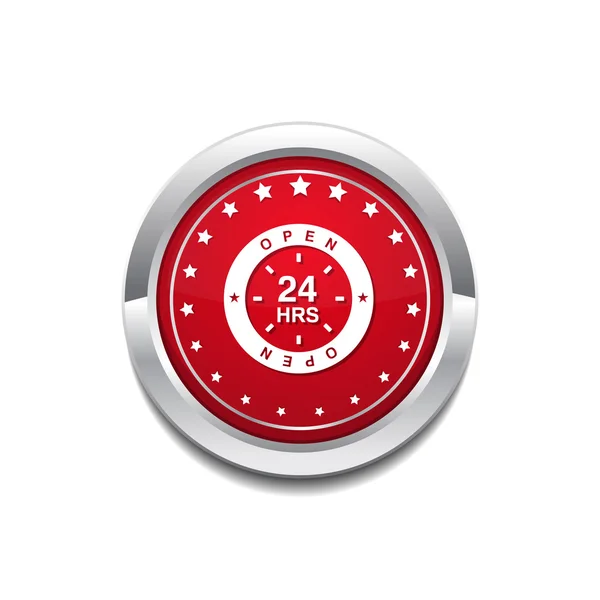 24 Horas Diseño de Icono Abierto — Vector de stock