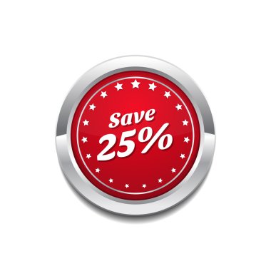 Yüzde 25'i simgesi tasarım kaydetmek