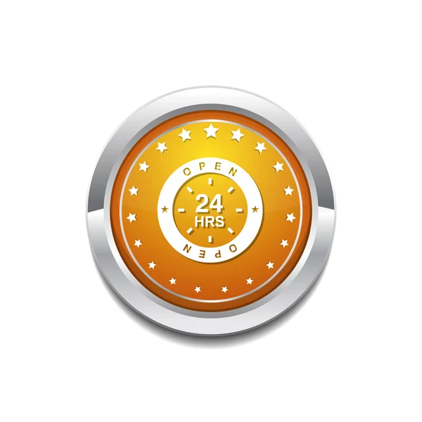 24 ore Open Icon Design — Vettoriale Stock