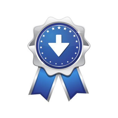 Aşağı ok vektör simgesi tasarım mavi