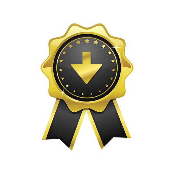 Down Arrow golden Vector Icon Design — Stock Vector
