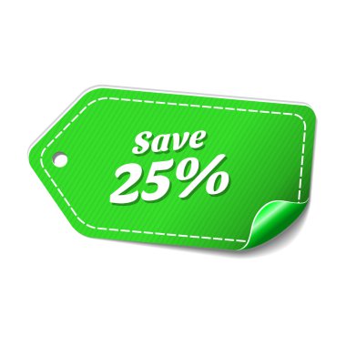 Yüzde 25'i simgesi tasarım kaydetmek