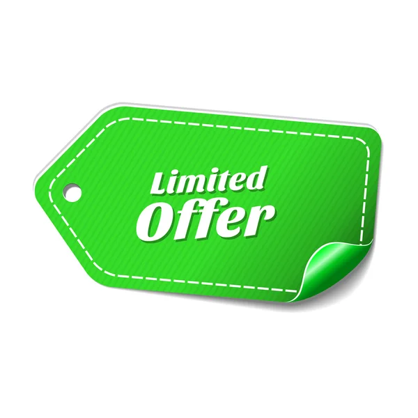 Limited Time Offer Green Vector Icon Design — Stock Vector