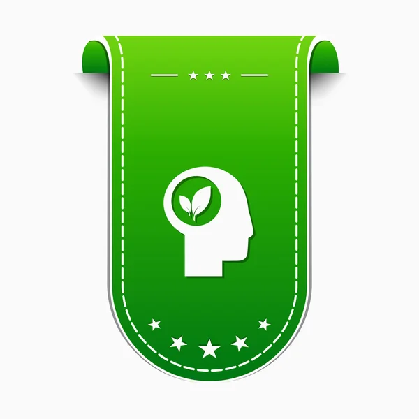 Piense icono verde — Vector de stock