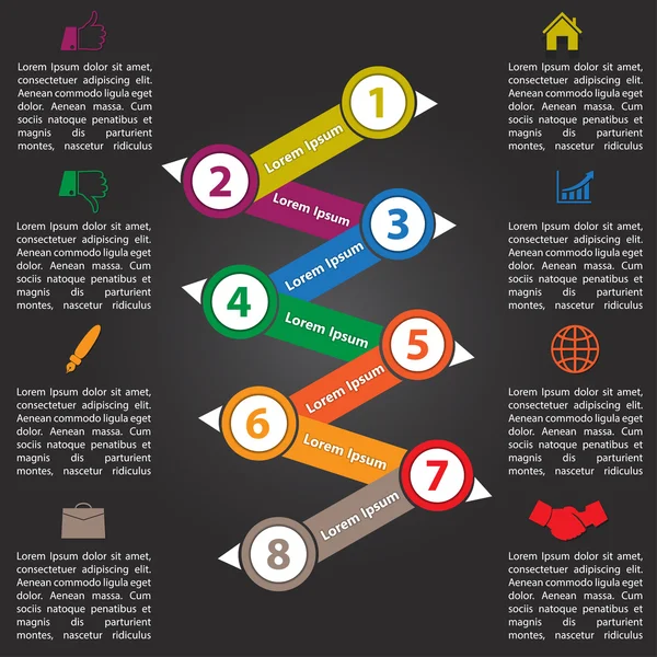 Plantilla de diseño vectorial infográfica multipropósito — Archivo Imágenes Vectoriales