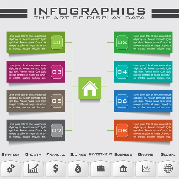 다목적 Infographic 벡터 디자인 서식 파일 — 스톡 벡터