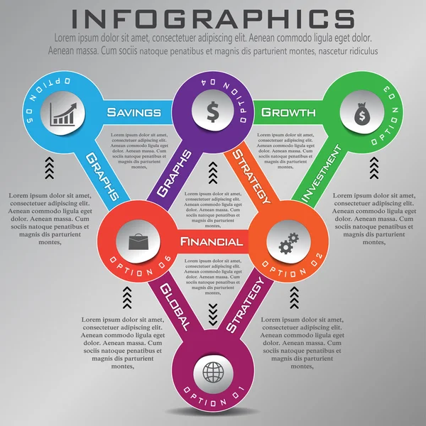 다목적 Infographic 벡터 디자인 서식 파일 — 스톡 벡터