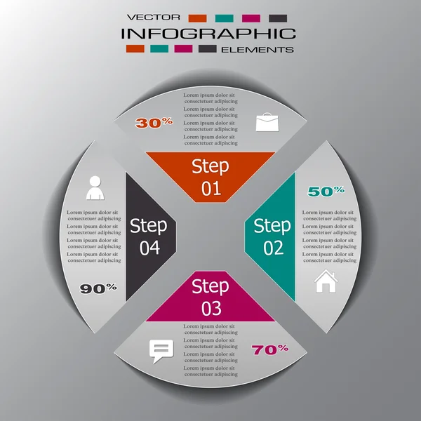 다목적 Infographic 벡터 디자인 서식 파일 — 스톡 벡터