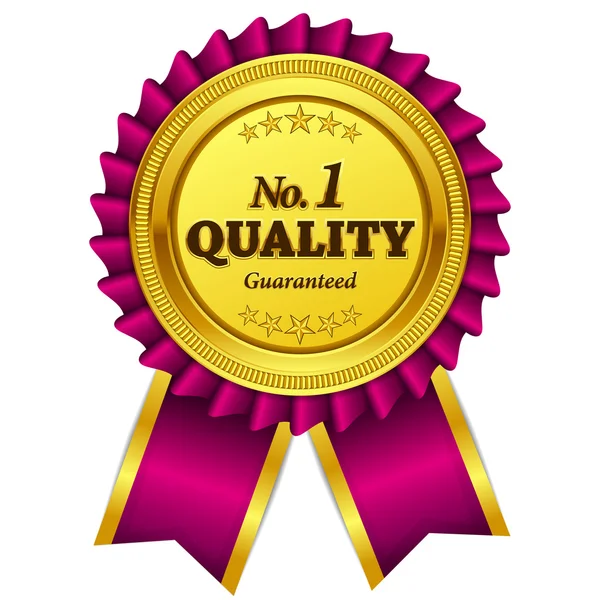 Número uno de calidad garantizada sello rosa Vector icono — Vector de stock