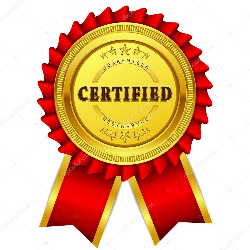 Certidied Guaranteed Red Seal Vector Icon