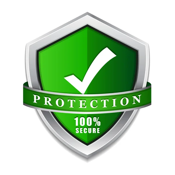 SSL Secure Green Shield Vector Icon — стоковый вектор