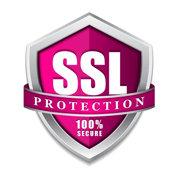 SSL Protection Secure Pink Shield Vector Icon — Stock Vector