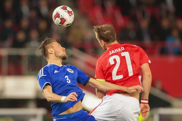 Austria vs. Bosnia-Herzegowina football game — Stock Photo, Image