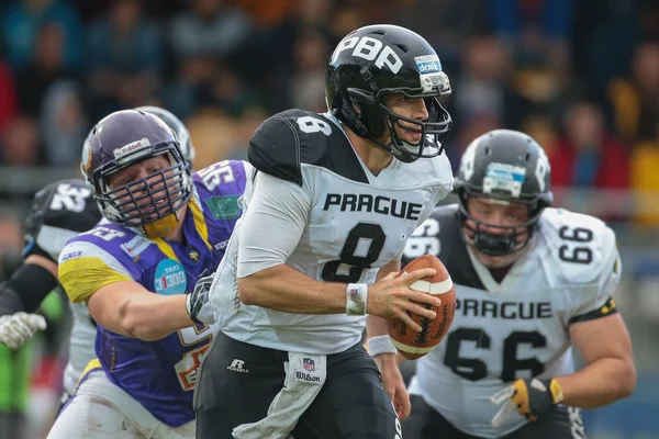 Vikings ellenfél Panthers focimeccsen — Stock Fotó