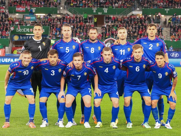 Austria vs. Moldavia football game — Stock Photo, Image