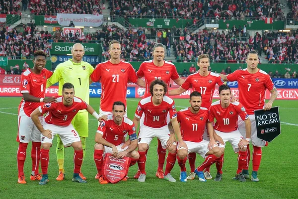 Fußballspiel Österreich gegen Liechtenstein — Stockfoto