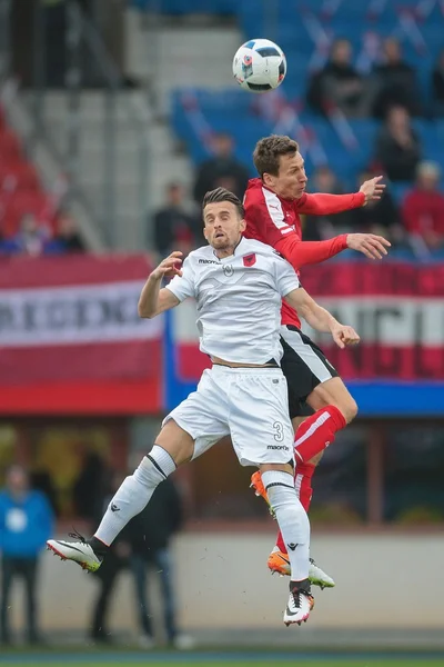 Austria vs. Albania football game — Stock Photo, Image