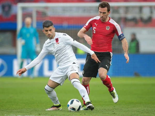 Österrike vs. Albanien fotbollsmatch — Stockfoto