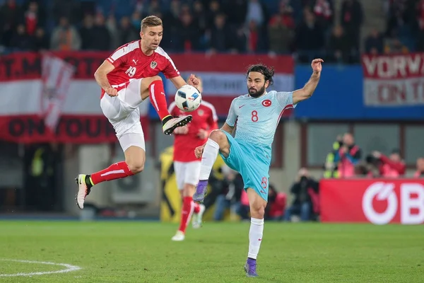 Austria vs. Turkey football game — Stock Photo, Image