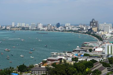 2017 'de Pattaya City Chonburi' nin sahil manzarası, Tayland manzarası.