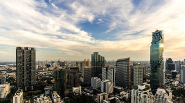 Metropolitan Bangkok Şehri şehir merkezi silueti - Şehir manzarası Bangkok şehri Tayland