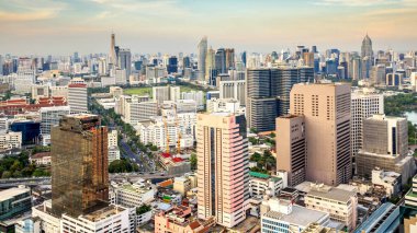 Bangkok şehrinin gökyüzü, Tayland manzarası 