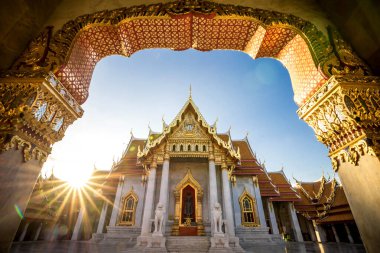 Bangkok - Bangkok Tayland 'dan Benchamabophit dusitvanaram Tapınağı