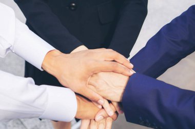 İş Adamları takım çalışması el ele, iş konsepti