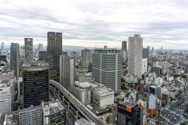 Osaka 'nın şehir manzarası Japonya' nın ufku, manzarası