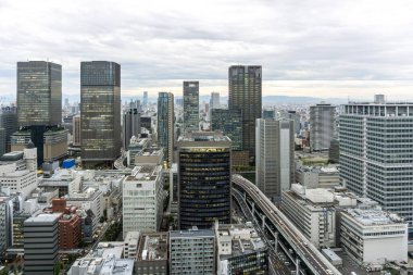Osaka 'nın şehir manzarası Japonya' nın ufku, manzarası