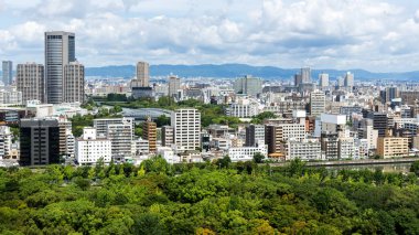Osaka 'nın şehir manzarası Japonya' nın ufku, manzarası