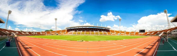 Soccer Field Football Field Green Grass Athletic Stadium Bangkok Thailand — стокове фото