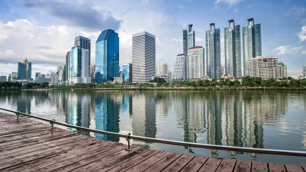 Bangkok City Cityscape Downtown Business District Urban Area Reflection Landscape — Stock Photo, Image