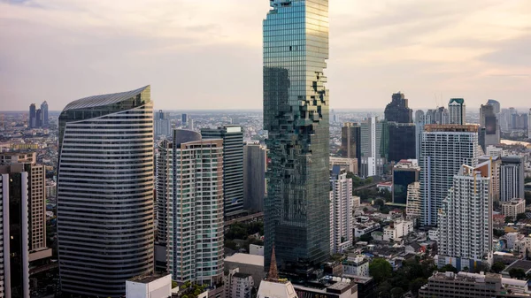 曼谷市 泰国曼谷市中心天际线空中景观 泰国城市景观 — 图库照片