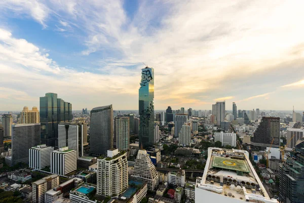 Belo Pôr Sol Cidade Metropolitana Bangkok Cityscape Skyline Urbano Cityscape — Fotografia de Stock