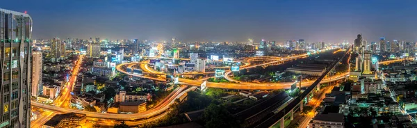 Noche Del Metropolitan Bangkok City Paisaje Urbano Centro Tailandia 2017 — Foto de Stock