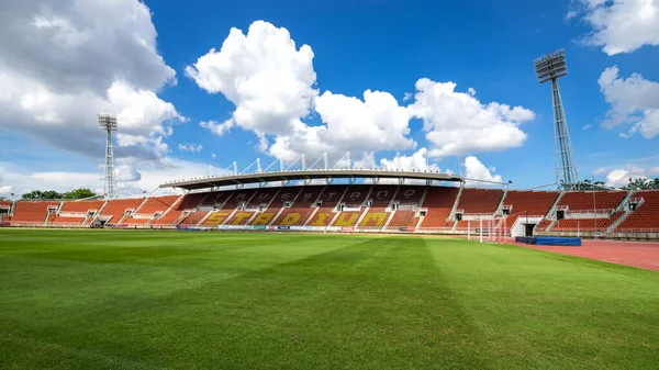 Campo Fútbol Campo Fútbol Hierba Verde Estadio Atlético Bangkok 2017 —  Fotos de Stock