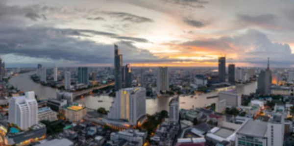 Прекрасна Крива Заходу Сонця Chao Phraya River Panoramic Cityscape Bangkok — стокове фото