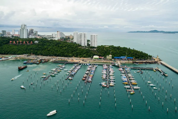 Topview Marine station Luxury yachts and private boats seaport in Marine station complex , Pattaya City Chonburi province on 2017 , landscape Thailand