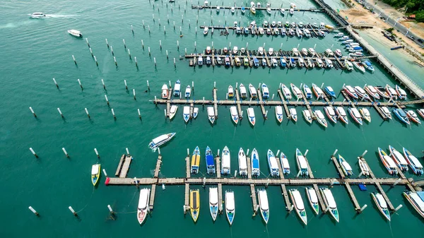 Topview Marine Station Embarcaciones Velocidad Privada Puerto Complejo Estaciones Marinas — Foto de Stock