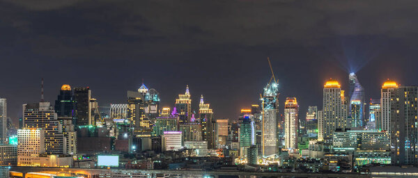Night of the Metropolitan Bangkok City downtown cityscape urban skyline Thailand - Cityscape Bangkok city Thailand
