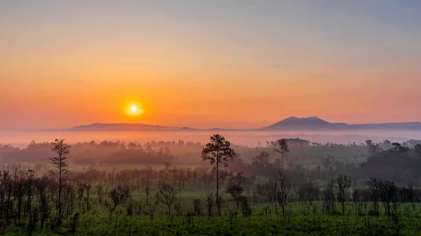 Güzel Gün Doğumu Manzarası Tayland Dağı — Stok fotoğraf