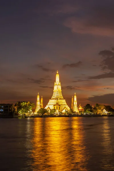 Beautiful Sunset Wat Arun Temple Chao Phraya River Landscape Bangkok — Stock Photo, Image