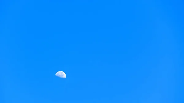 Mini Moon Blue Sky Nature Background Clear Blue Color Blank — Stock Photo, Image