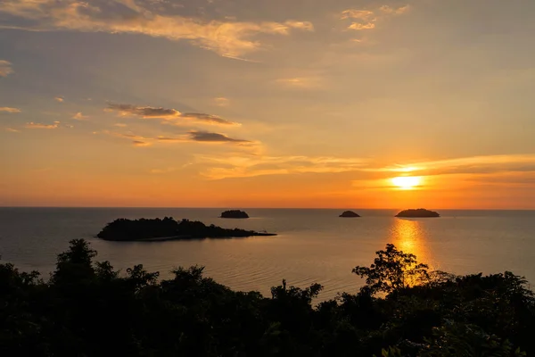 Beautiful Sunset Sea View Island Seascape Trad Province Eastern Thailand — ストック写真