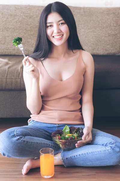 Estilo Vida Bela Mulher Beleza Asiático Bonito Menina Sentir Feliz — Fotografia de Stock