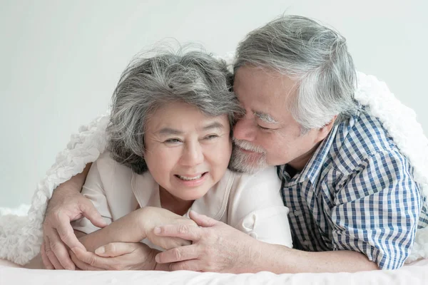 Happy Love Elderly Couple Smiling Senior Couple Old Man Senior — Stok fotoğraf