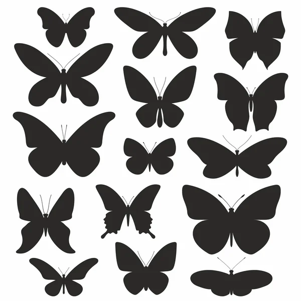 Schmetterlinge Silhouette Set — Stockvektor